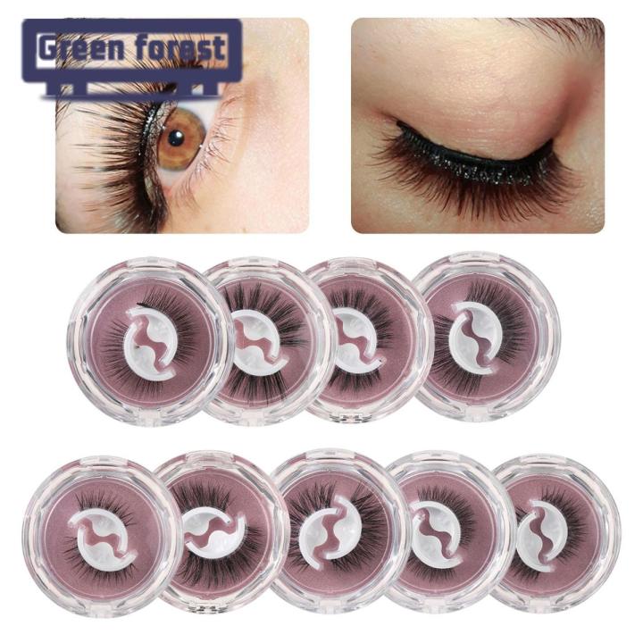 Green forest Artificial Eyelashes Dense Multi-layers Self Sticking False Lashes