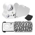 2 Pieces Jewelers Loupe 30X 60X 90X Jewelers Eye Loupe Magnifier. 