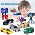 PinShang Kids Mini Optimus Prime Bumblebee Transformers Robot Toys Kid Megatron Ratchet Mirage Transformer Model Toy Car. 