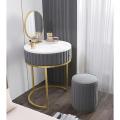Dressing Table / Tufted Round Dressing Table / Dressing Table With Mirror And Tufted Stool / Dresser / Dressing Table. 
