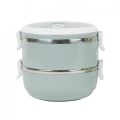 100% Stainless steel 2 Layer Round Lunch Box 2 Containers Lunch Box (1500 ml). 