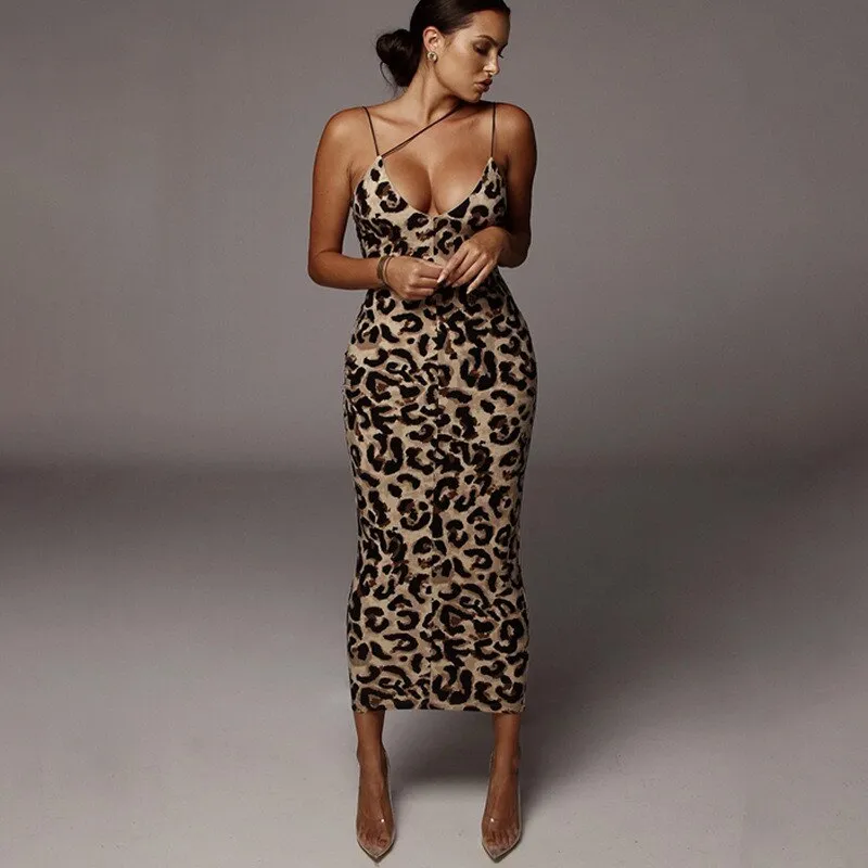 Women s Leopard Snake Print Dress Fashion Ladies Long Maxi Dress Party Bodycon Occasion Dresses Evening Sundress Daraz.pk