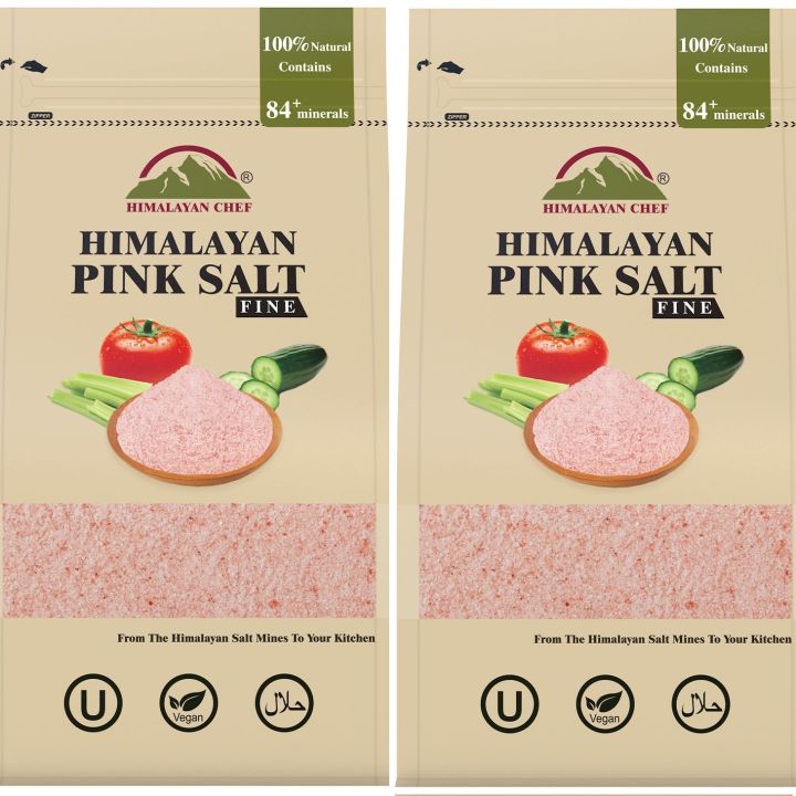 Pack Of 2 Himalayan Chef Pink Salt Fine - 908 G Each | Pink Salt