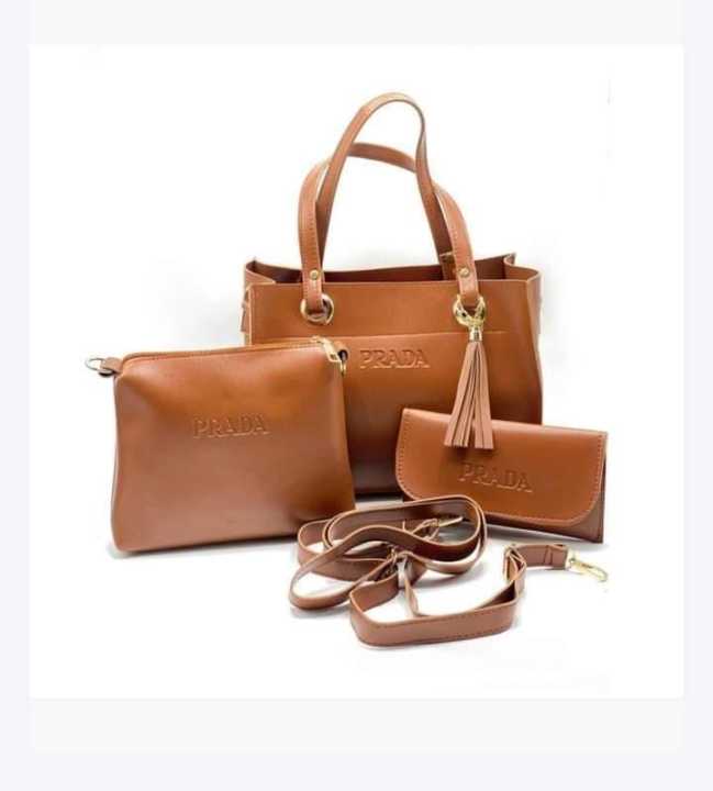 3Pc Prada Handbags for Woman and girls - Ladies Elegant Hand Bags with little purse - Girls Stylish Bags Purse Party Bags Prada style Bags for Girls,3Pcs Prada Hand bag for Girls,Crossbody Bags for Girls,Bags for Women, Purse for Girls,Girls bags,College