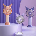 2024 Handheld Mini Small Fan USB Rechargeable Portable Cartoon Cute Student Desktop Small Electric Fan. 