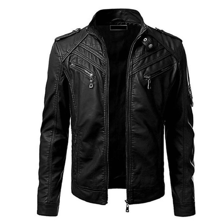 BLACK Leather Jacket For Men