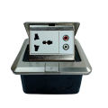 Clopal Silver Square Pop-Up Floor Multi + AV Socket With Box. 