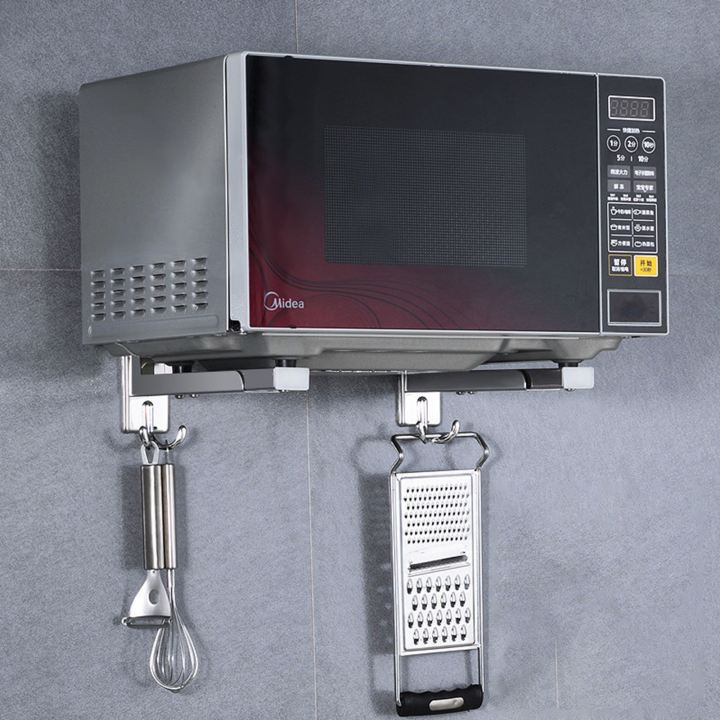Microwave%20Oven%20Stand%20With%202%20Hooks%20-%20304%20Stainless%20Steel%20Wall%20Mounted%20Microwave%20Oven%20Bracket%20Rack%20Shelf%20-%20Folding%20Wall%20Mount%20Rack%20for%20Microwave%20Kitchen%20Organizer%20/%20Microwave%20Oven%20Rack%20Shelf%20/%20Microwave%20Oven%20Storage%20Rack%20/%20Folding%20Wall%20Bracket%20for%20Microwave%20-%20Image%206