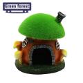 Green forest Fish Tank Landscaping Vivid Mushroom Shelter House Fish Hiding Cave. 