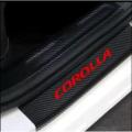 4 PCS Toyota Corolla Car Door Sill Protector 3D Carbon Fiber Scuff Protective Door Sill Cover Panel Sticker, Car Stickers, Stickers for Car. 