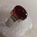 SHEFAT AL ABD AQEEQ RING HABSHI BLOOD COLOR Silver Ring. 