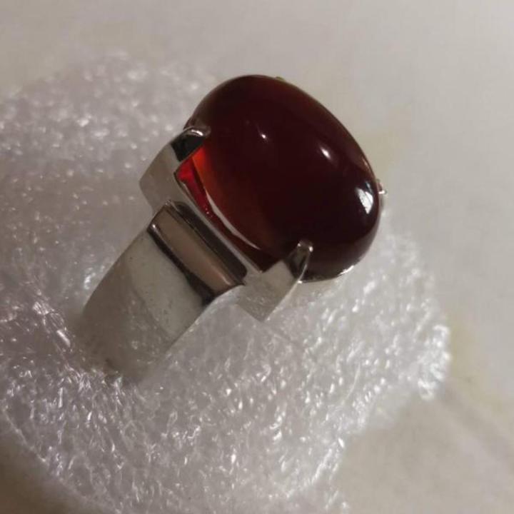 SHEFAT AL ABD AQEEQ RING HABSHI BLOOD COLOR Silver Ring