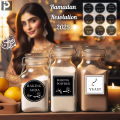 Jar Labels Urdu Sticker (Qty 35 - 70) - Customizable - 1.5 inch Size Square Shape - Full White color Label with Black Text - Easily Peelable Spice Labels by Prime Impressions. 