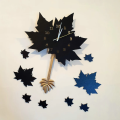Clock Black Maple Leaf Wall Clock with Pendulum. 