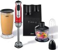Oster Hand Blender, 550W 5-in-1 Multi-Purpose Smart Hand Blender with  Stainless Steel Blades, Chopper, Whisk,  Mixing Beaker for Puree Infant Food, Smoothies, Sauces, Soups Best Quality. 