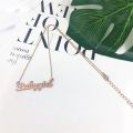 Gold Nameplate Necklace Egirl Stainless Steel Old English Font Necklace Babygirl Necklace For Sister. 