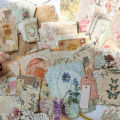 100 Pcs Vintage Scrapbook Paper Journaling Scrapbooking Supplies Kit Aesthetic Decorative Craft Paper. 