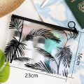 23cm*16cm Translucent Makeup Bag Waterproof Printing Leaves Pineapple Pattern Organizer Pouches Travel Bags Cosmetic Storage Bag. 