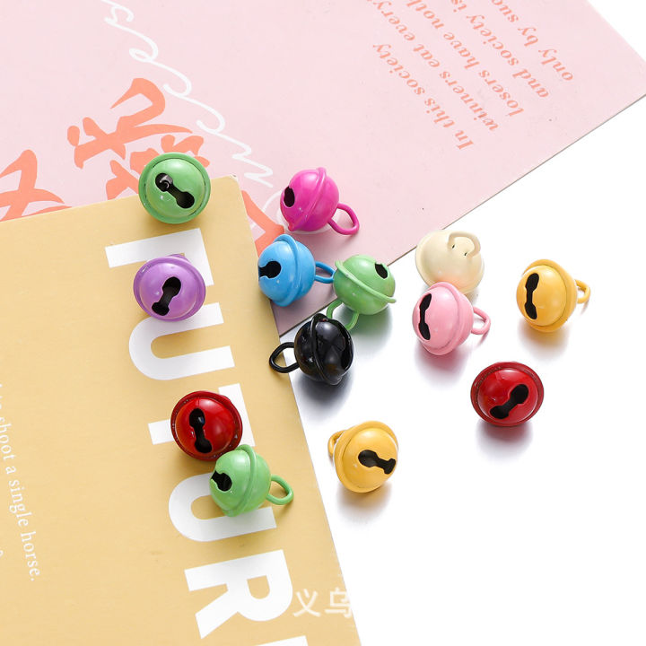DIY Ornament Accessories 14mm Candy Color Bell Pet Bell Keychain Pendant Color Spray Painted Christmas Bell