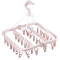 1 Pc Plastic 24 Pins / Clips Laundry Clothesline Clothes Hanging Rack for Clothing Wind-Proof Hook for Drying Undergarments Hanger Baby Cloth Stand Towels & Bras Underwear, Lingerie, Hosiery, Swimsuits and Other Fine Delicate Cloths. 