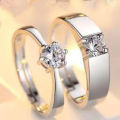 Simple Classic Couple Ring Set New Feshion Dazzling Zircon wedding Ring For Men women Stainless Steel Finger Jewelry-. 