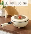 Colorful Dingdong Electric wok 5L capacity electric cooking pot electric pot electric cooker 24cm large caliber 1000W multi cooker Frying Pan Multi-function Household Integrated Cooking and Frying Dormitory Student Electric Hot Pot. 
