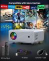 Mini Projector, ClokoWe WiFi Projector with Projection Screen 1080P Full HD, 14000 Portable Video 4K Projector Compatible with iphone TV Stick PS5 HDMI USB, Multimedia Home Movie Theater Projector. 