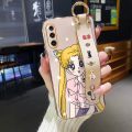 dienya For Huawei P30 Pro Case With Wristband Cartoon Fashion Sailor Moon New Design Thin Shockproof Phone Case Pattern Plating Silicone Casing Full Cover Camera SoftCase Protection Cases. 