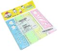 PACK OF 4 STENCIL SCALE SET- Student Scale Set- 4Pcs Candy Color Cute Art Graphics Symbols Drawing Template Ruler 15CM-. 