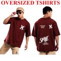 Smile Don't Worry Over Sized Dropped Shoulder T Shirt Summer Casual Wear Collection Top For Men. 