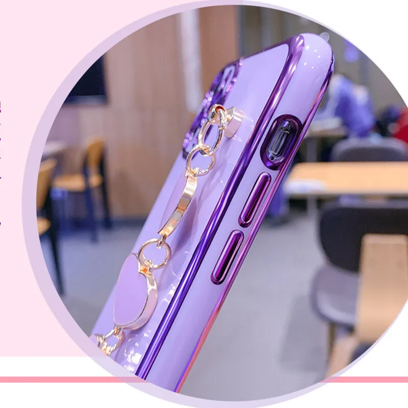 For Samsung Galaxy M51 Phone Cover 3D Love Heart Wristband