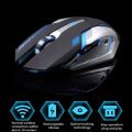 AZZOR Gaming Mouse 7-color Backlight Breath Rechargeable Wireless Comfort Gamer Mice for Computer Desktop Laptop NoteBook PC. 