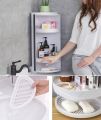 Rotatable Corner Cabinet For Holding Bathroom, Cosmetics & Makeup Products / Bathroom Cabinet  Water Proof / Bathroom Cabinet For Holding Accessories - Zain Appliances. 