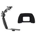 BRADOO- DK-21 Black Rubber Coated Eyecup Eyepiece with Camera L Bracket Mount Video Grip L-Bracket. 