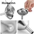 Stainless Steel Funnel Stainless Steel Hangable Funnel Set Versatile Liquid Funnel with Cleaning Brush for Home Kitchen Southeast Asian Buyers' Choice Food Funnel. 