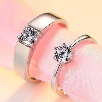 Classic Couple Rings For Men Women Wedding Lovers' Rings with Packing Box Romantic Valentine's Day Gift Jewelry Accessories