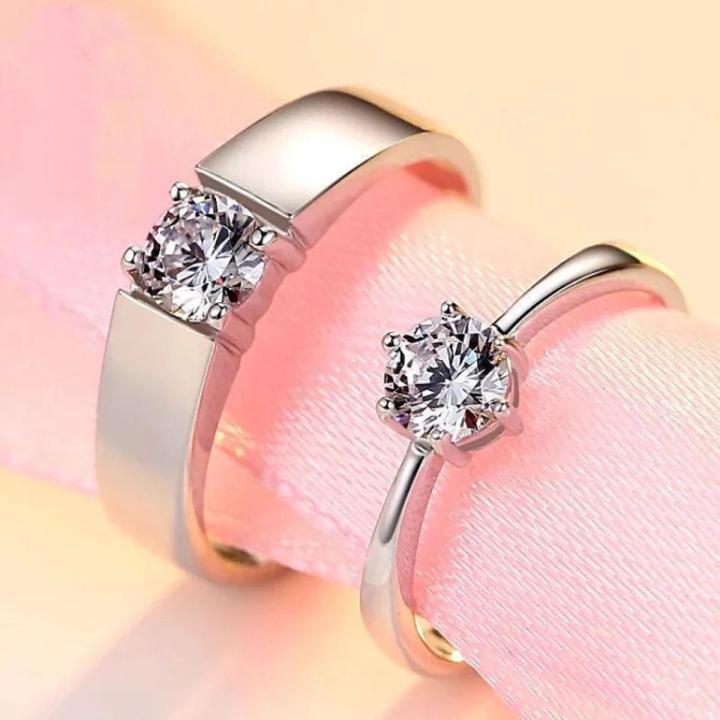 Classic Couple Rings For Men Women Wedding Lovers' Rings with Packing Box Romantic Valentine's Day Gift Jewelry Accessories