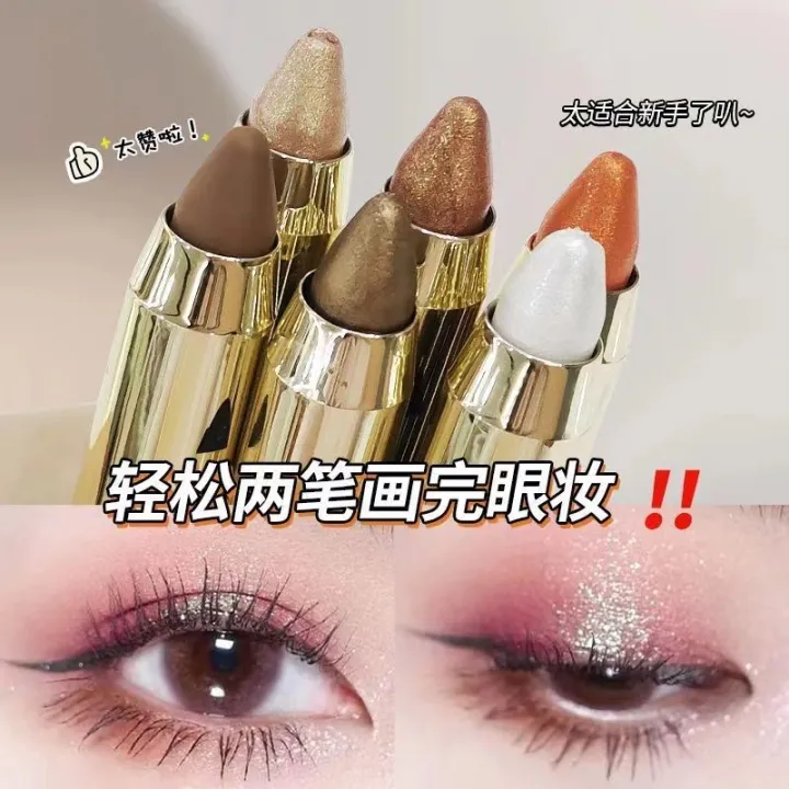 Samsea%20Shengxi%20Eyeshadow%20Pencil%20Double%20Ended%20Eyeshadow%20Stick%20Highlighter%20Lying%20Silkworm%20Pencil%20Lazy%20Pearlescent%20Fine%20Glitter%20Matte%20Tik%20Tok%20Drop%20-%20Image%202
