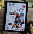 A4 size black theme / Happy birthday photo frame With Birthday Calendar and Ultra HD Pictures Customized Picture Frame. 