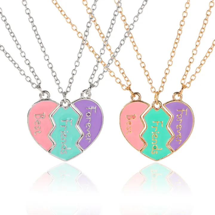 Best%20Friend%20Necklaces%20For%203%20Matching%20Heart%20Pendant%20Magnetic%20Bff%20Friendship%20Necklace%20Natuo%20-%20Image%206