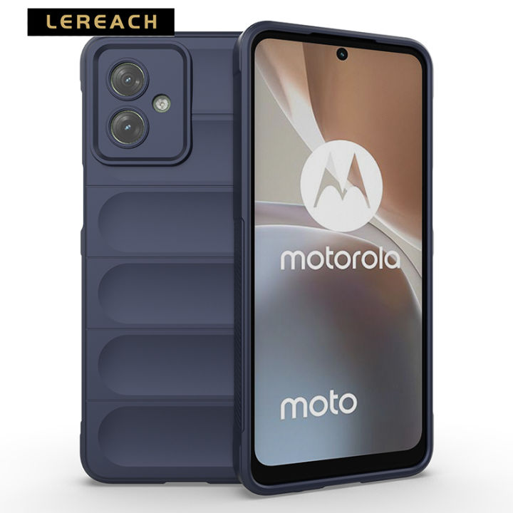 Lereach For Motorola Moto G54 Mobile Cover Liquid Silicone Skin-Friendy Concave-Panel Back Cover