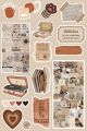 Vintage Brown theme Journaling Stickers, cute stickers, A5 uncut stickers, sticker set, Customized and customized stickers. 