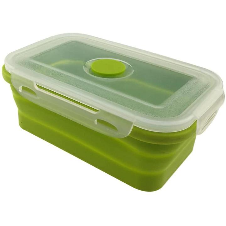Silicone Lunch Box Leak Proof Collapsible Food Storage Meal Prep Container, BPA Free, Microwave Oven Dishwasher Freezer Safe, 750ML(1 Pack)