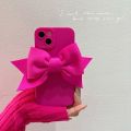 Fashion Sweet cool rose red three-dimensional bow suitable for ipone 15 promax  iPhone13pro/max apple 12 mobile phone case 11 xs/xr. 