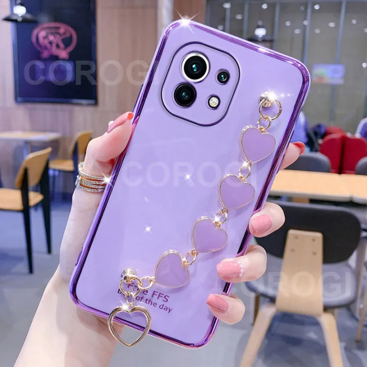 Maitus%20for%20Xiaomi%20Mi%2011%20Lite/11%20Lite%205G%20NE%20Back%20Cover%20with%20Love%20Heart%20Bracelet%20Fashion%20Chain%20Plating%20Shiny%20Bling%20Cases%20Soft%20Silicone%20Mobile%20Phone%20Case%20for%20Girls%20Boy%20-%20Image%203