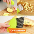Stainless Steel Vegetable Carrot Wavy Cutter Slicer Potato Chips Corrugated Knife Kitchen wrinkled french fries. 