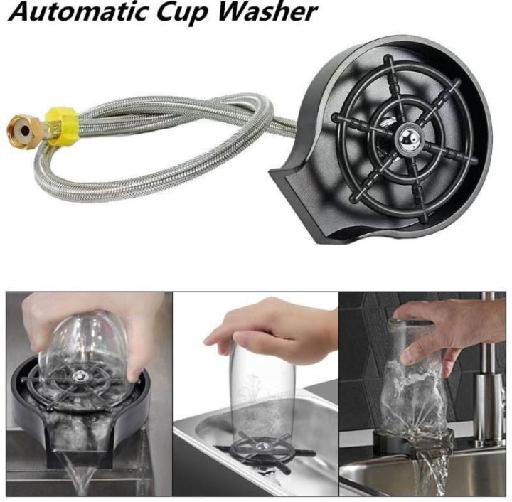 High Pressure Bottle Washer Faucet Glass Rinser for Kitchen Glass Cleaner Automatic Cup Washer