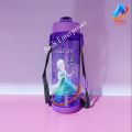 600ml Bright Creative Girls Favourite Cute Cartoon Character Water Bottle with Straw BPA Free Clear Plastic for Girls. 