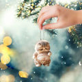 Pot-bellied Cat Decoration Cute Pot-bellied Cat Acrylic Hanging Decoration for Christmas Tree Car Big Belly Kitten Ornament for Home Car Mirror Rearview Mirror Cat Decoration. 