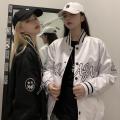 Jacket2022Summer Women'sinsKorean Style Letter Print Student Baseball Uniform Spring and Autumn Loose Long Sleeve Jacket Fashion. 